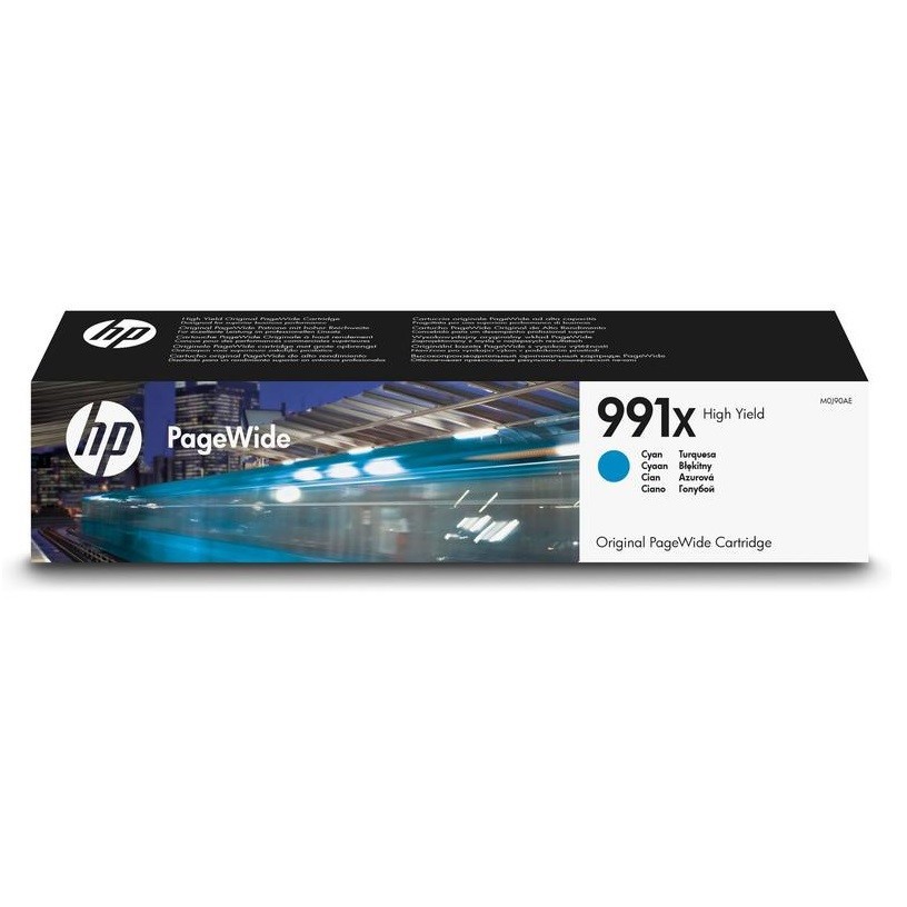 HP M0J90AE оригинальный pagewide картридж HP 991X голубой, ресурс - 16000 страниц