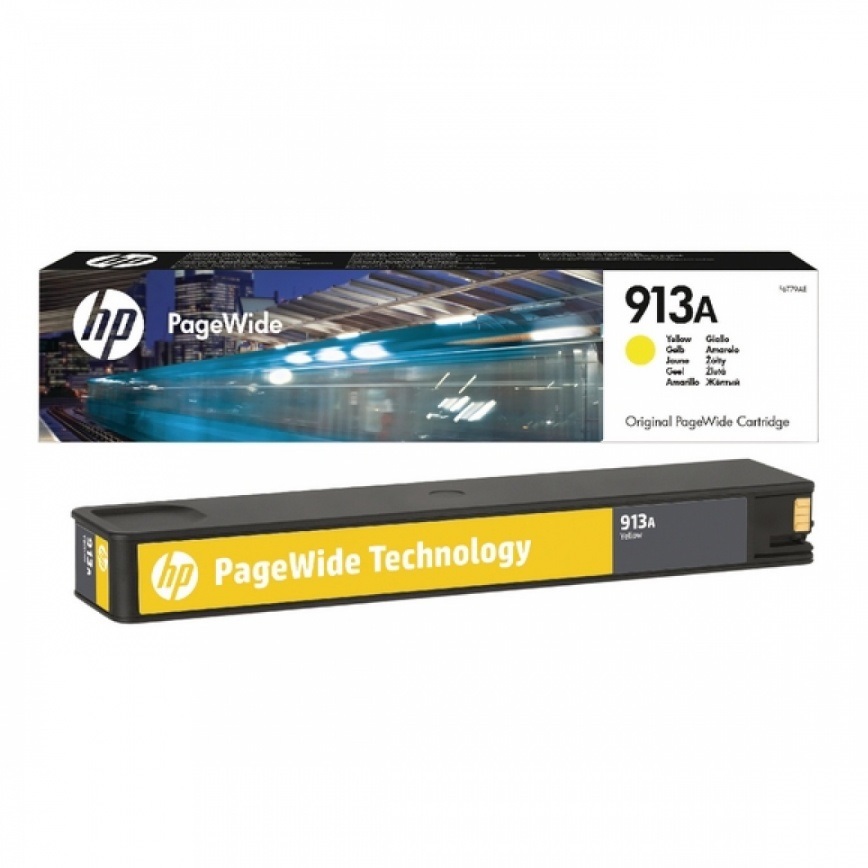 F6T79AE HP 913A Yellow оригинальный струйный картридж HP жёлтый, ресурс - 3000 страниц