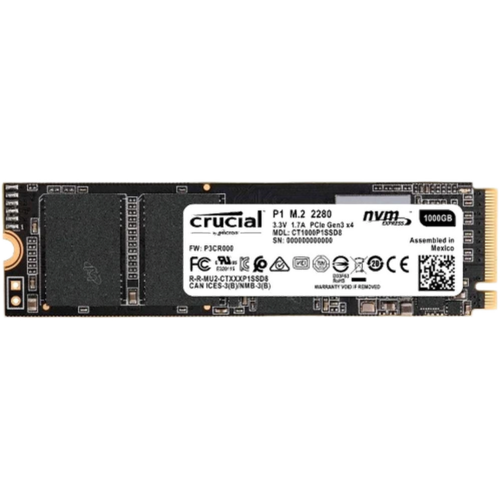 Накопитель SSD M.2 PCIe NVMe 3.0 x4 1000Гб Crucial P1 ( CT1000P1SSD8 )