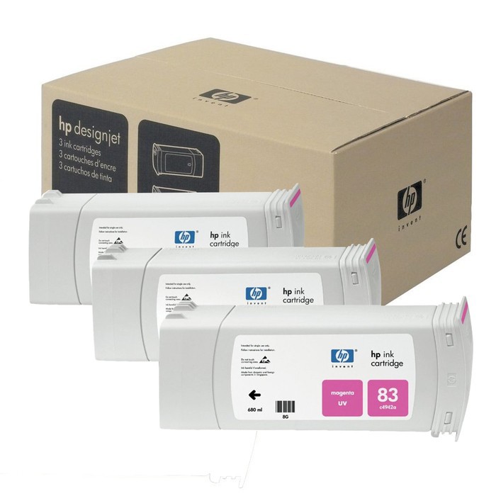 HP C5074A оригинальный чернильный комплект HP 83 пурпурный, ресурс - 680 мл