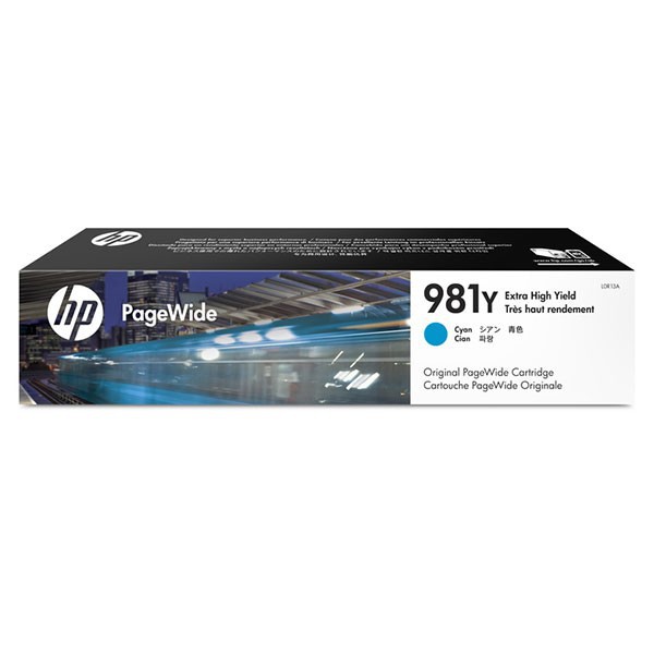HP L0R13A оригинальный pagewide картридж HP 981Y голубой, ресурс - 16000 страниц
