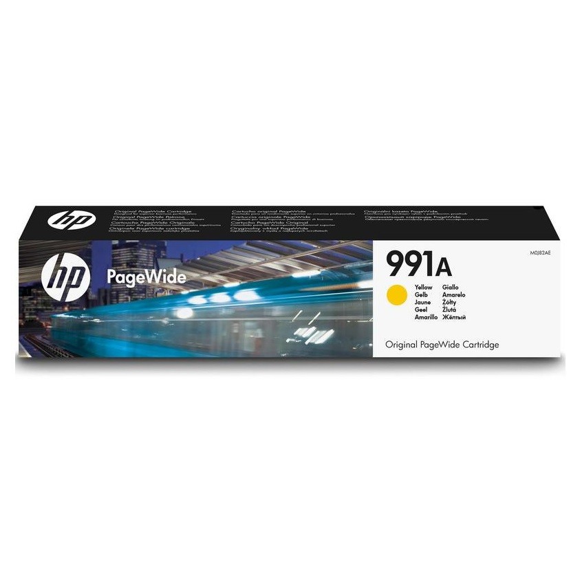 HP M0J82AE оригинальный pagewide картридж HP 991A желтый, ресурс - 8000 страниц