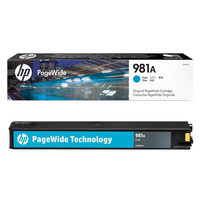 HP J3M68A оригинальный pagewide картридж HP 981A голубой, ресурс - 6000 страниц