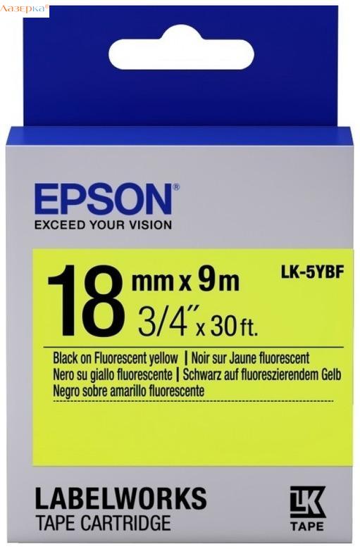 Epson LK-5YBF Tape | C53S655004 18мм оригинальная лента для наклеек 9 м, черный на желтом
