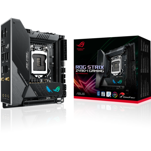 Материнская плата ASUS Z490 LGA1200 DDR4 ( ROG Strix Z490-I Gaming ) mini-ITX, Ret