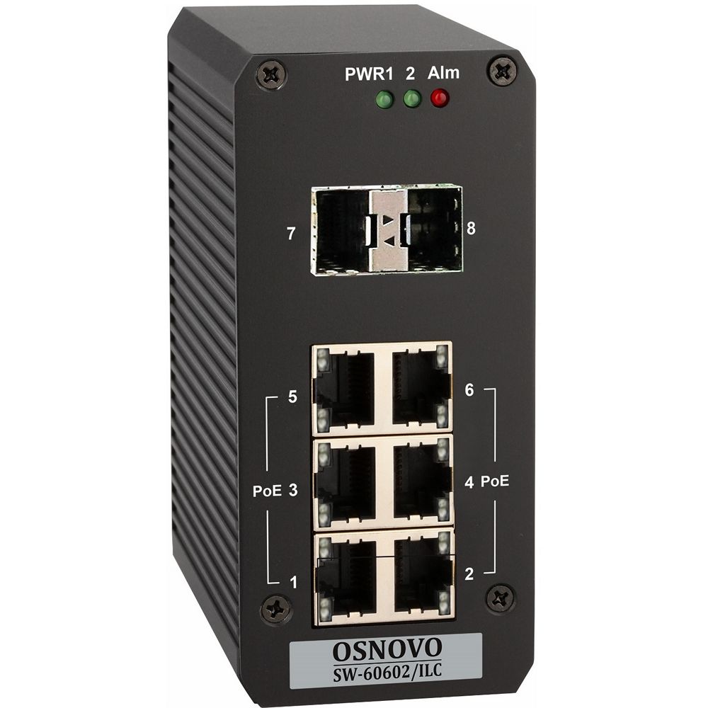 Промышленный 6-портовый PoE коммутатор OSNOVO SW-60602/ILC Fast Ethernet