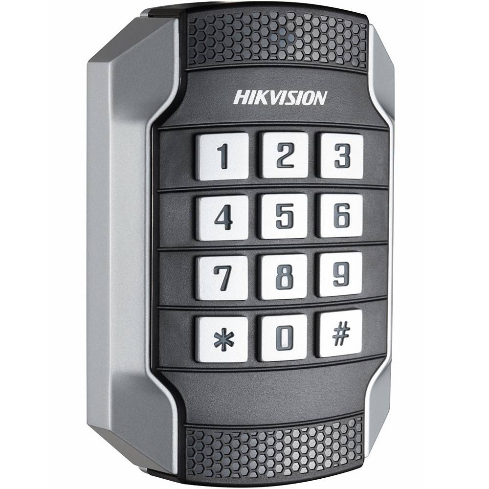 Уличный вандалостойкий считыватель Mifare карт Hikvision DS-K1104MK с клавиатурой