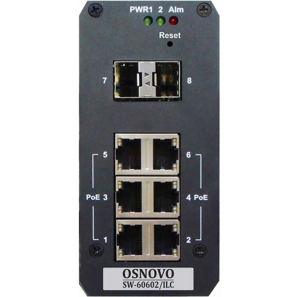 Промышленный 6-портовый PoE коммутатор OSNOVO SW-60602/ILC Fast Ethernet
