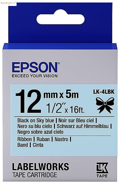 Epson LK-4LBK Tape | C53S654032 12мм оригинальная лента для наклеек 5 м, черный на голубом