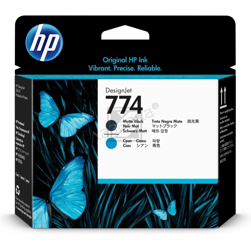774 Bk + C Print Head | P2W01A оригинальный печатающая головка HP, черный + голубой