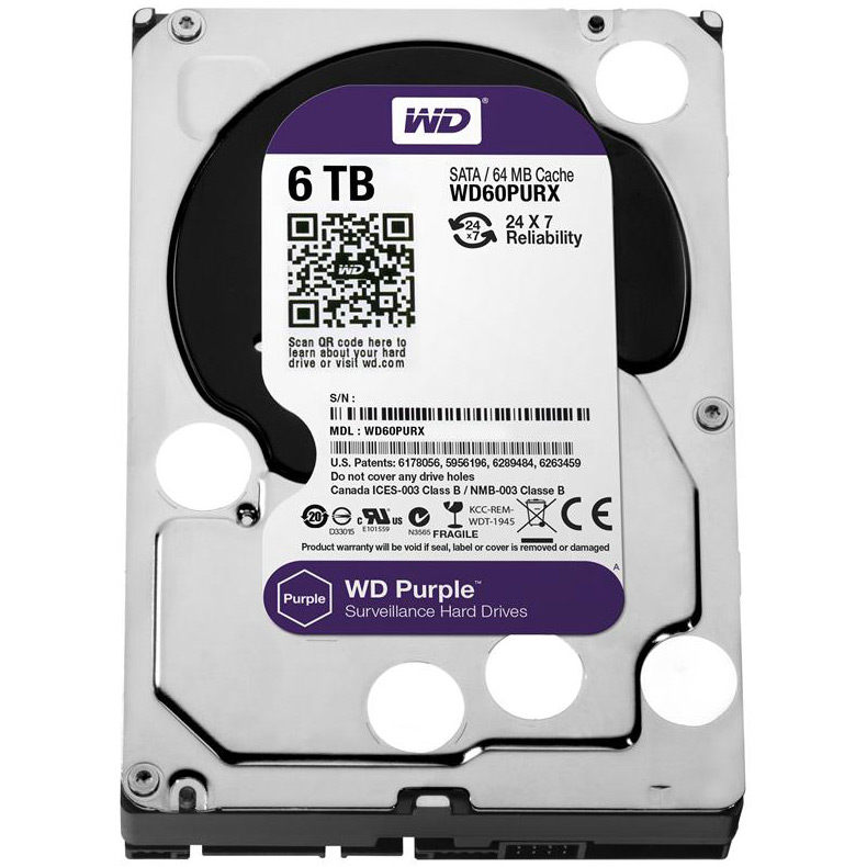 6 ТБ жесткий диск WD60PURZ серии WD Purple для систем видеорегистрации