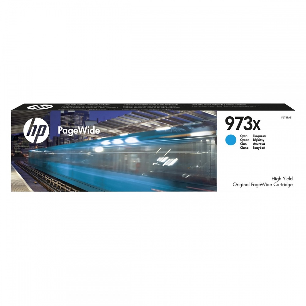 F6T81AE HP 973X Cyan оригинальный струйный картридж HP голубой, ресурс - 7000 страниц