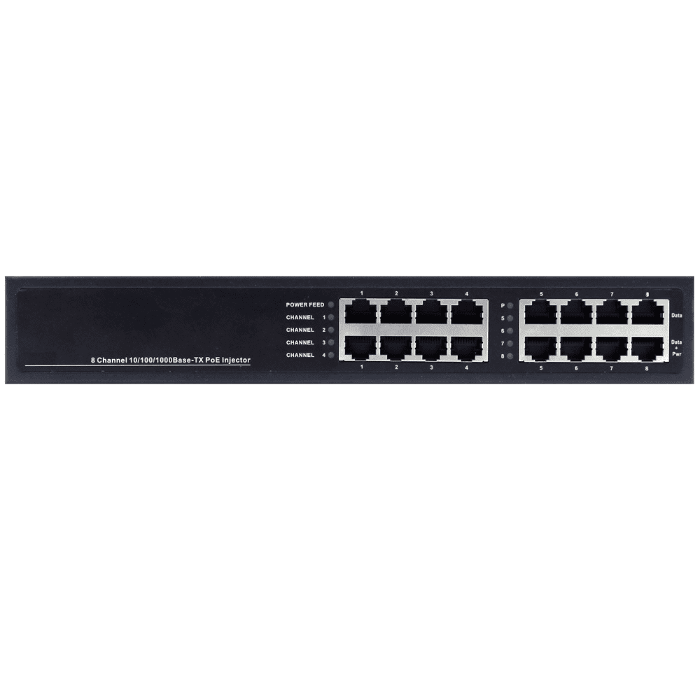 8-port Gigabit Ethernet PoE injector Osnovo Midspan-8/150rg