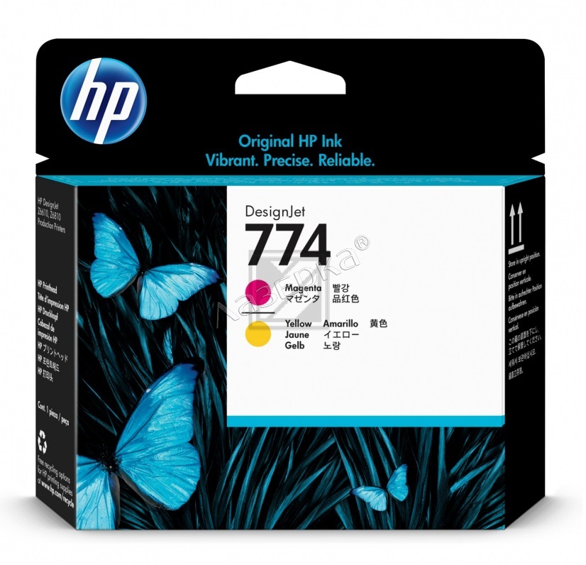 774 Y + M Print Head | P2V99A оригинальный печатающая головка HP, желтый + пурпурный