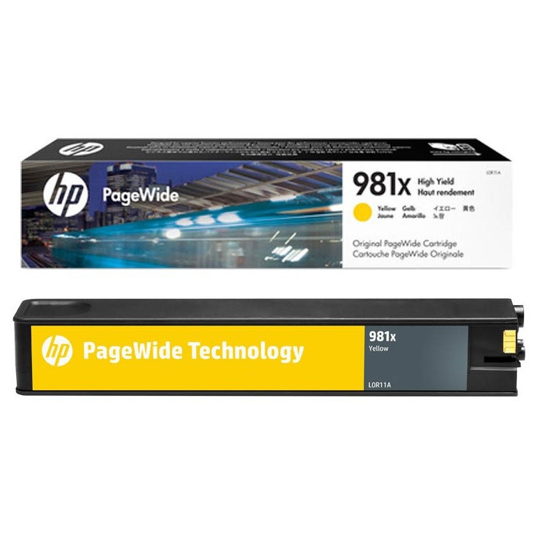 HP L0R11A оригинальный pagewide картридж HP 981X желтый, ресурс - 10000 страниц