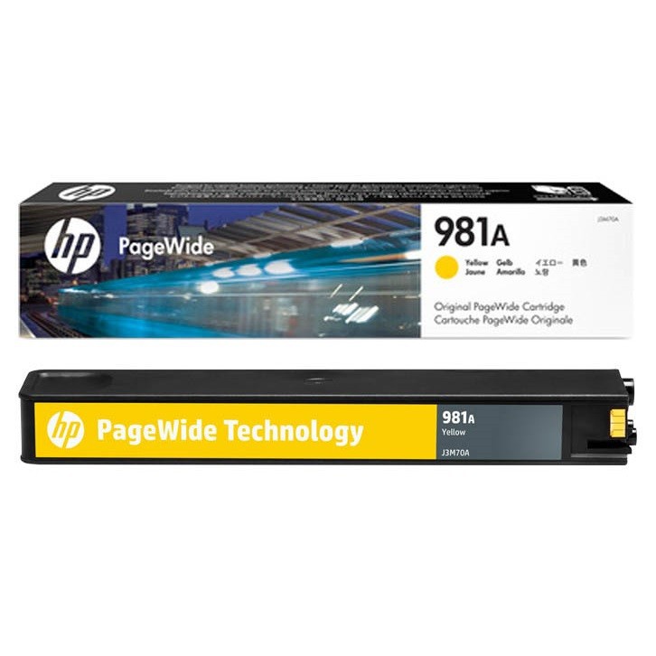 HP J3M70A оригинальный pagewide картридж HP 981A желтый, ресурс - 6000 страниц