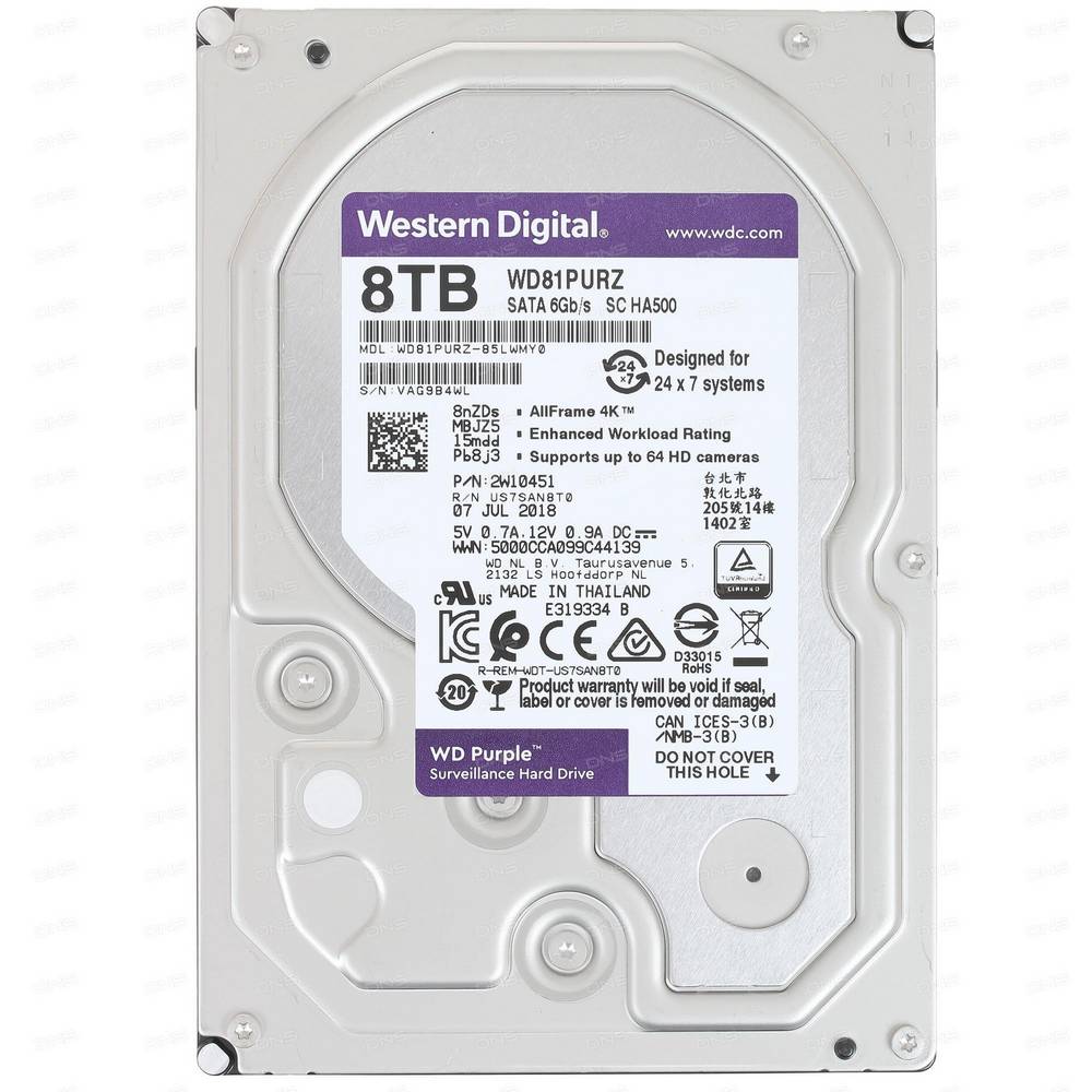 8 Тбайт HDD Western Digital WD82PURZ