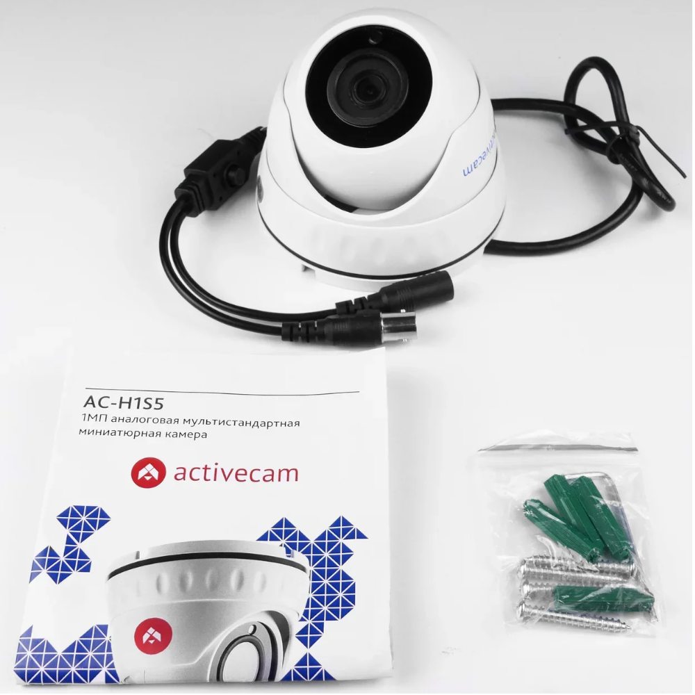 HD-TVI, HD-CVI, AHD, CVBS ActiveCam AC-H1S5 մինի տեսախցիկ 20 մ ir լույսով