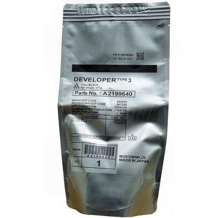 Ricoh Type 3 оригинальный девелопер ресурс печати - 60 000 страниц, черный