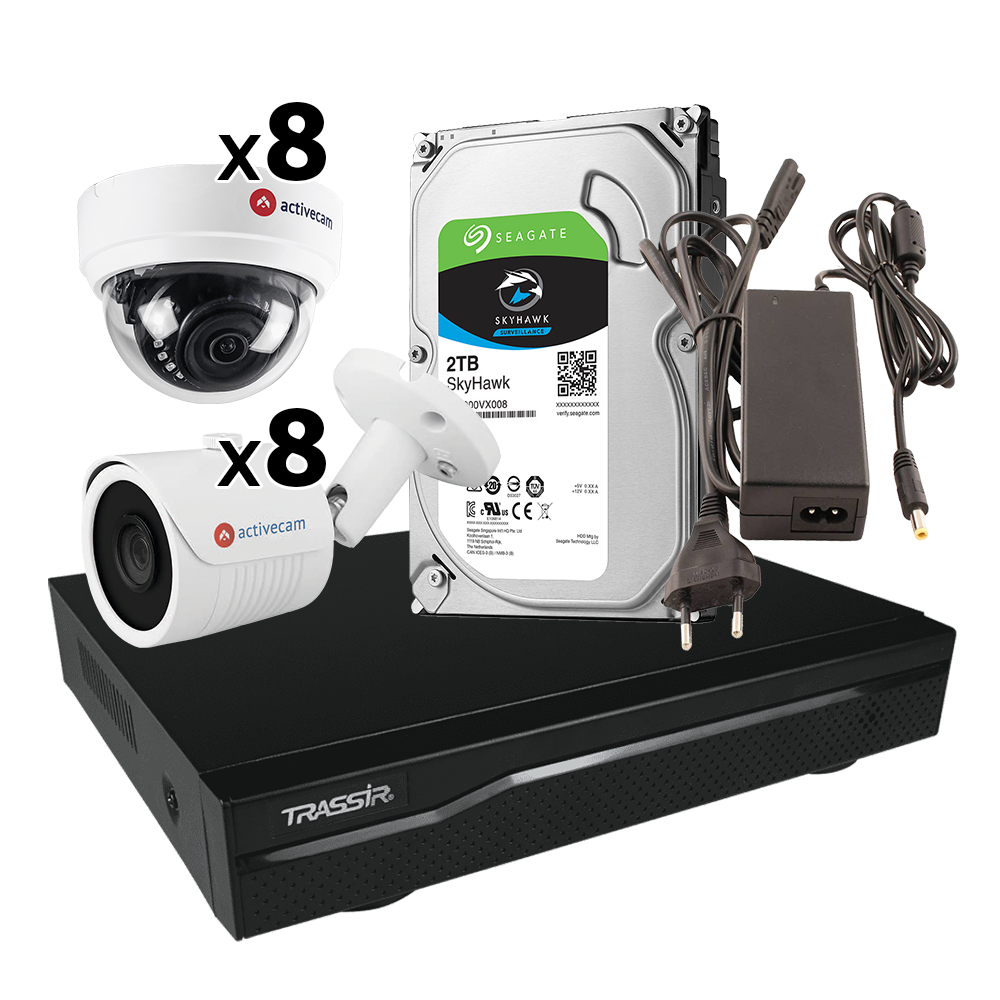 Аналоговый комплект видеонаблюдения на 16 камер с разрешением 2 Мп