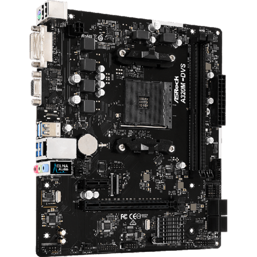 Материнская плата ASRock A320 AM4 DDR4 ( A320M-DVS R4.0 ) mATX