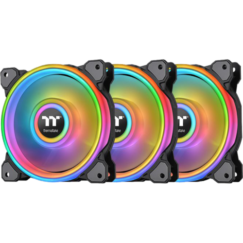 Вентилятор 120мм Thermaltake Riing Quad 12 RGB Radiator Fan TT Premium Edition (3 Pack), 500-1500rmp ( CL-F088-PL12SW-A ) Black
