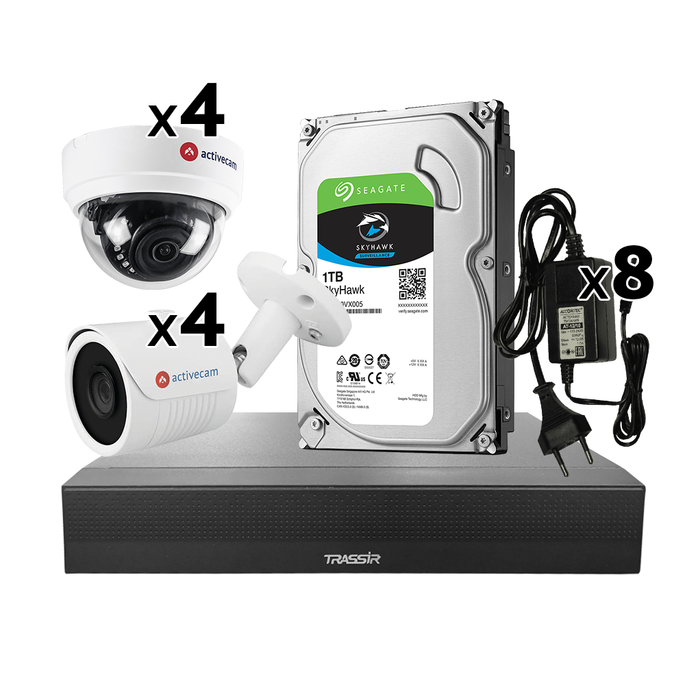 Аналоговый комплект видеонаблюдения на 8 камер с разрешением 1 Мп