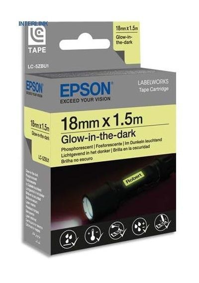 Epson C53S626413 оригинальная лента для наклеек ресурс печати - 9 метров, черный текст на светящемся фоне