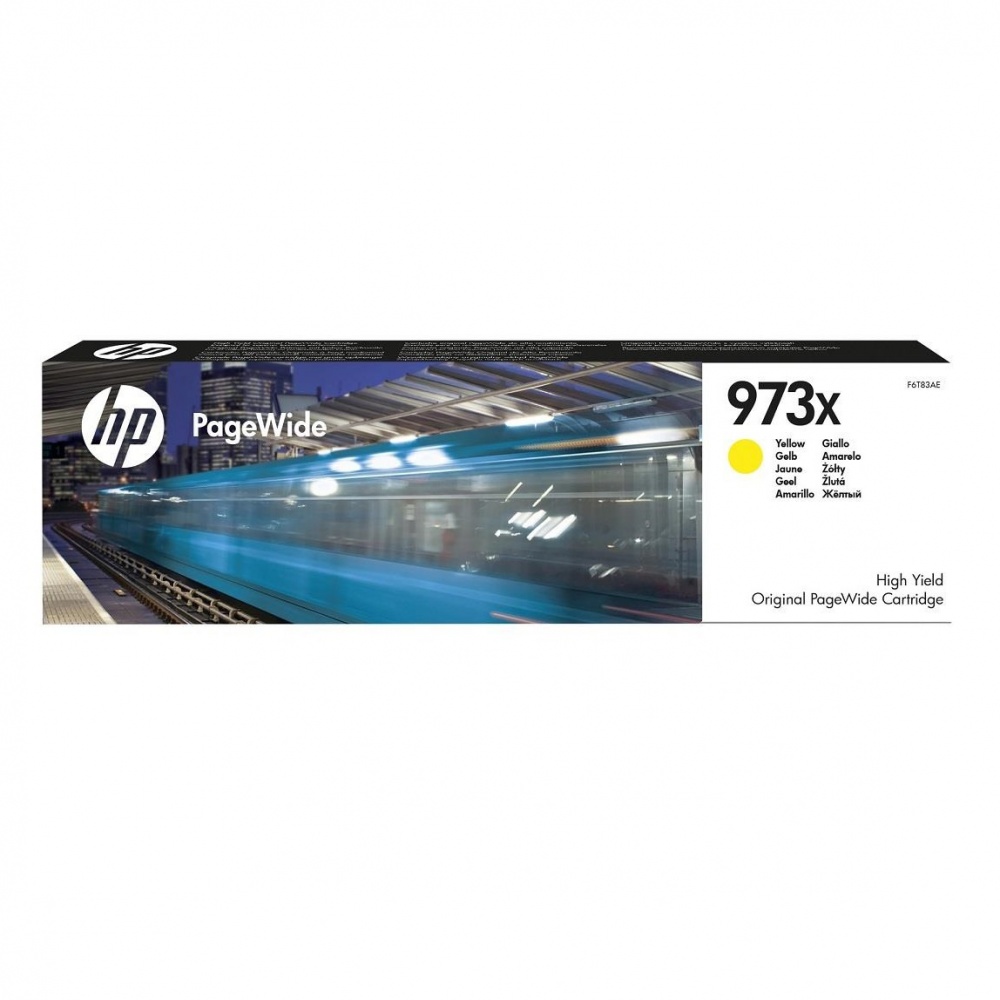 F6T83AE HP 973X Yellow оригинальный струйный картридж HP жёлтый, ресурс - 7000 страниц